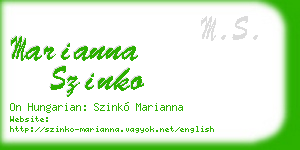 marianna szinko business card